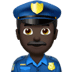 👮🏿‍♂️ man police officer: dark skin tone display on Apple